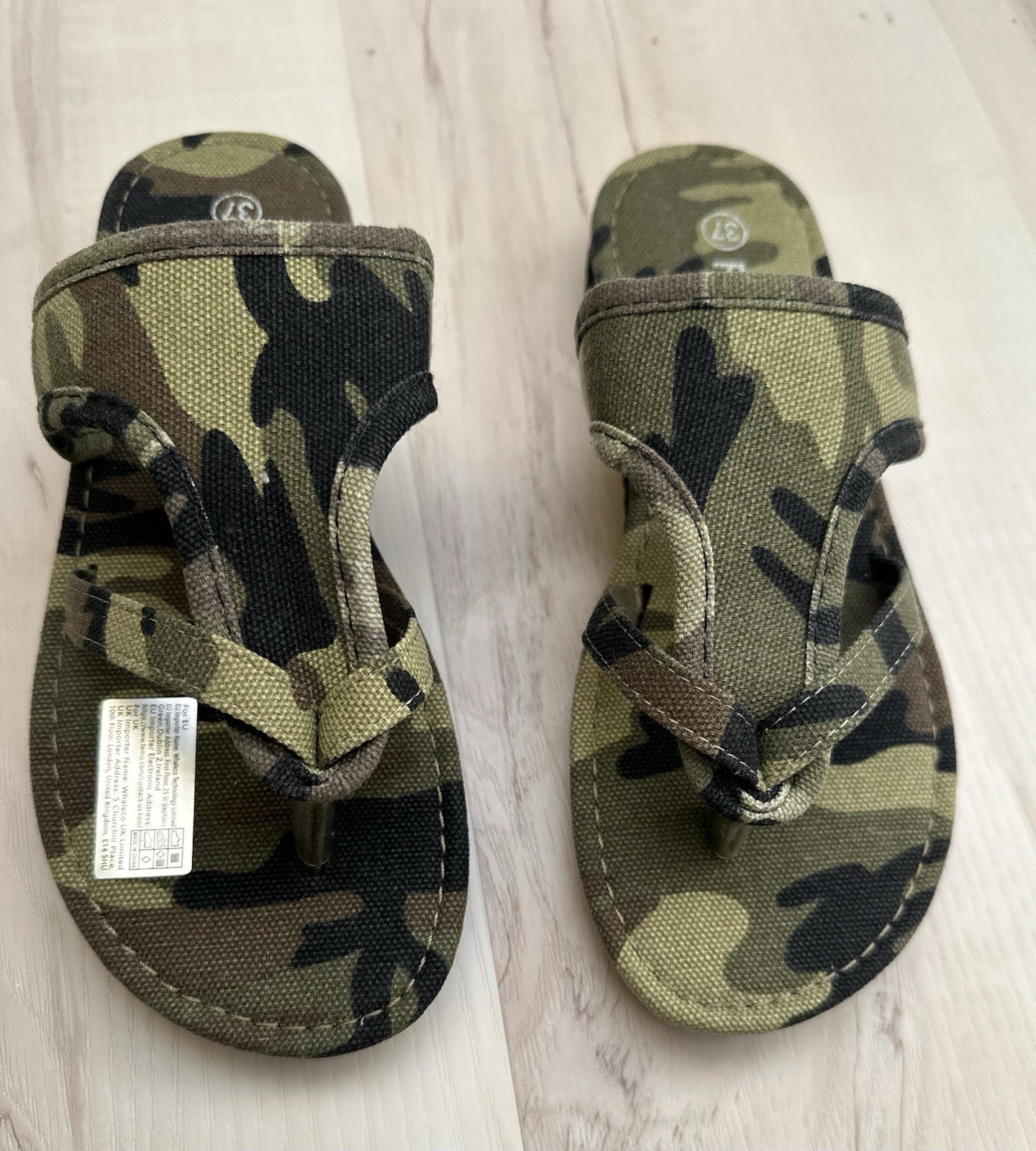 Camo Print T-Strap Sandals – Size 7 – New with Tags