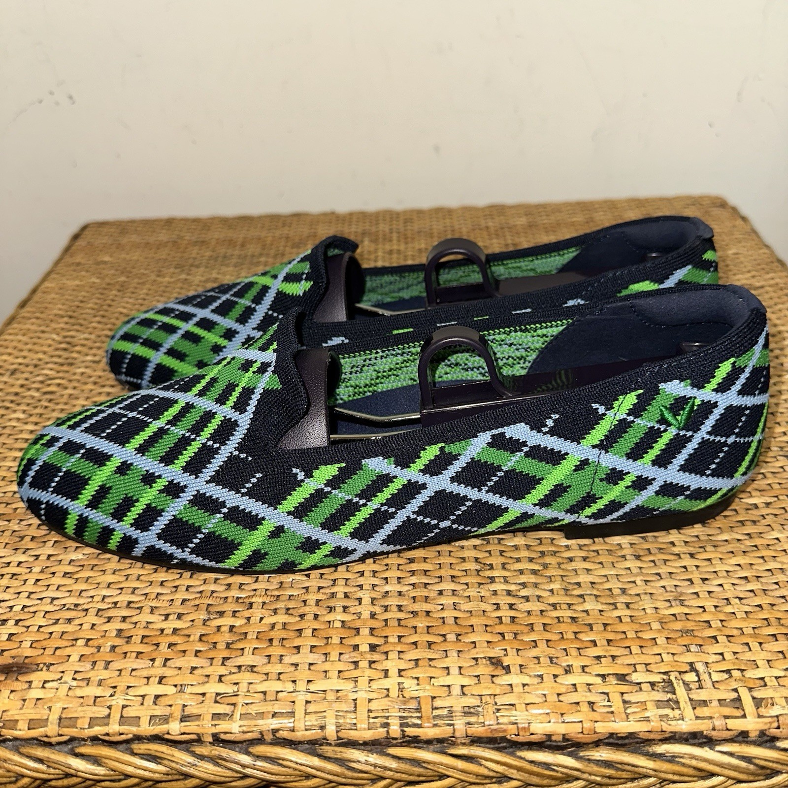 VIVAIA Palette Audrey Women’s Size 8.5 Round Toe Woven Knit Loafer Flats Green