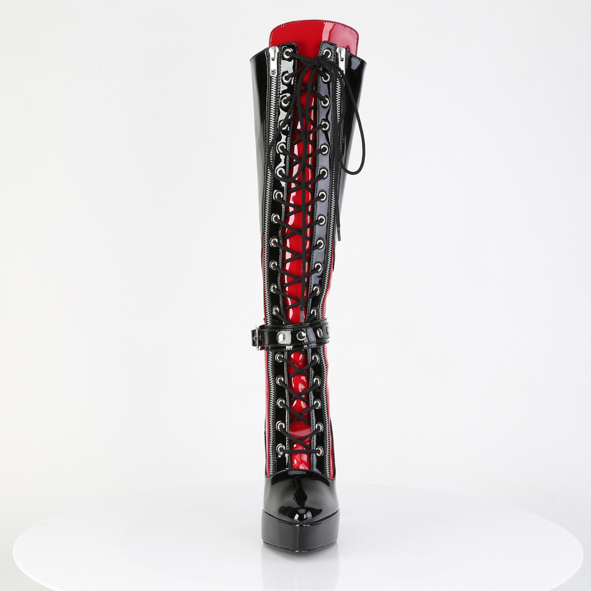 5″ Black Red Latex Stiletto Drag Queen Fetish Dominatrix Knee High Boots 14 15