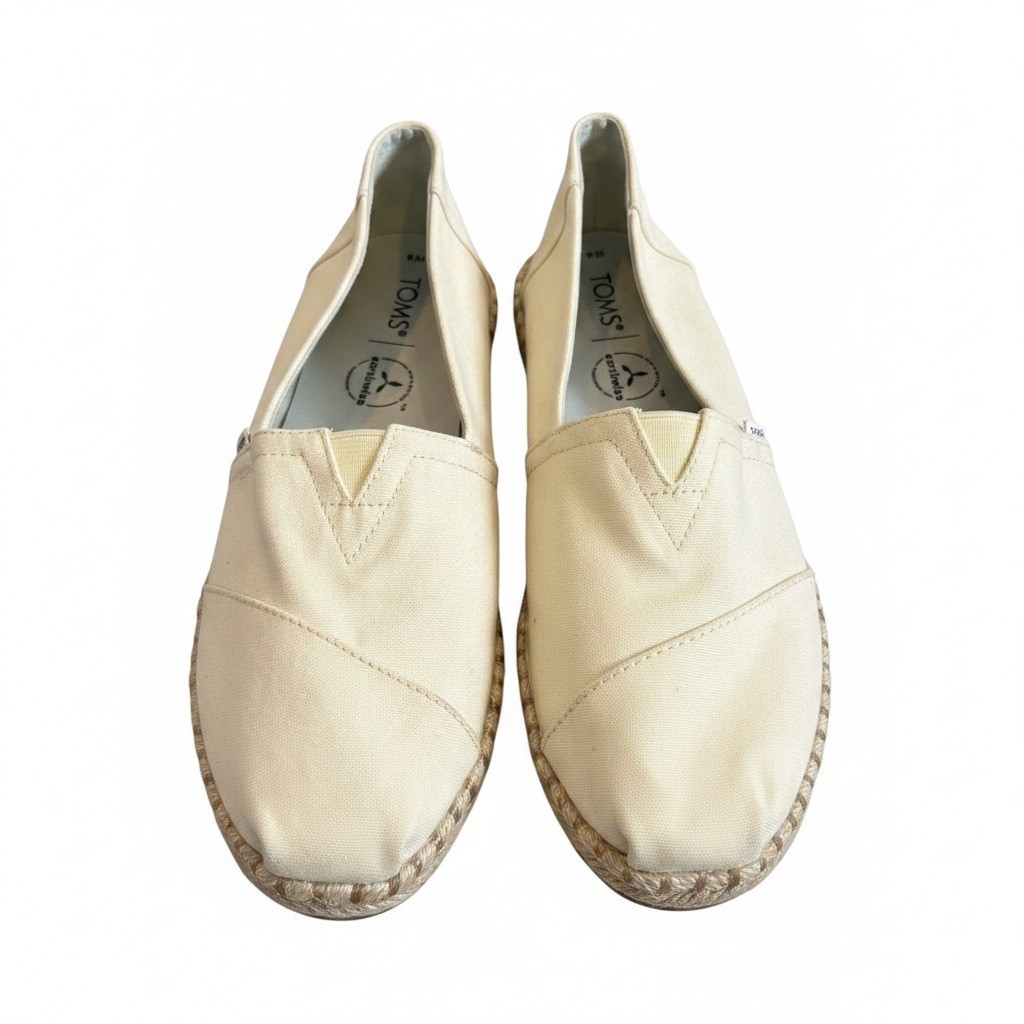 TOMS Light Yellow Canvas Slip-On Espadrilles