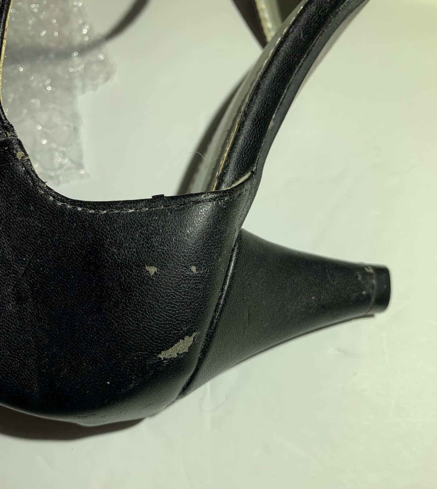 Womens Size 9.5 Black With Silver Studs 2.5 In Heels With Ankle Strap
