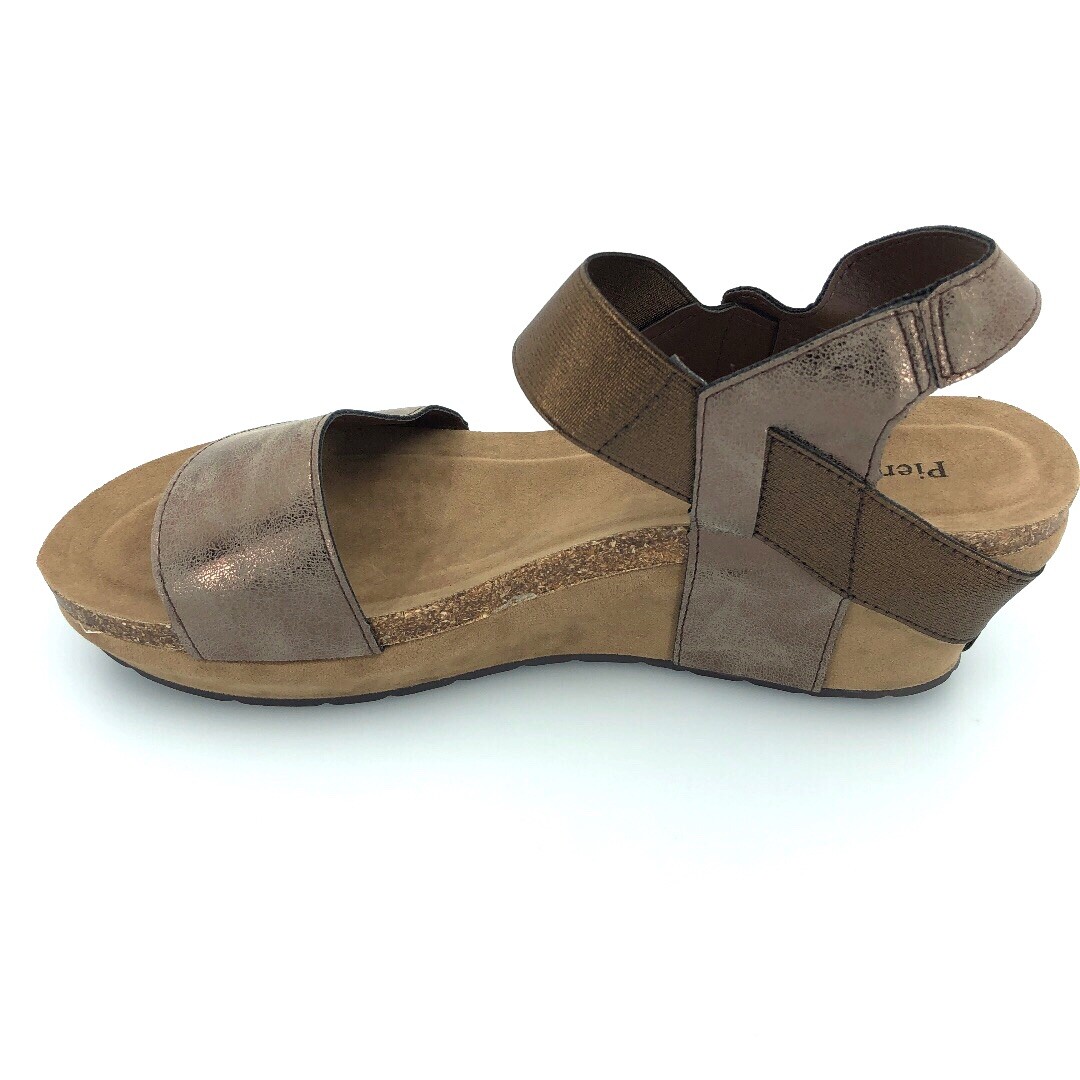 Pierre Dumas Chantal 2 Bronze Wedge Sandals Womens Size 11M New