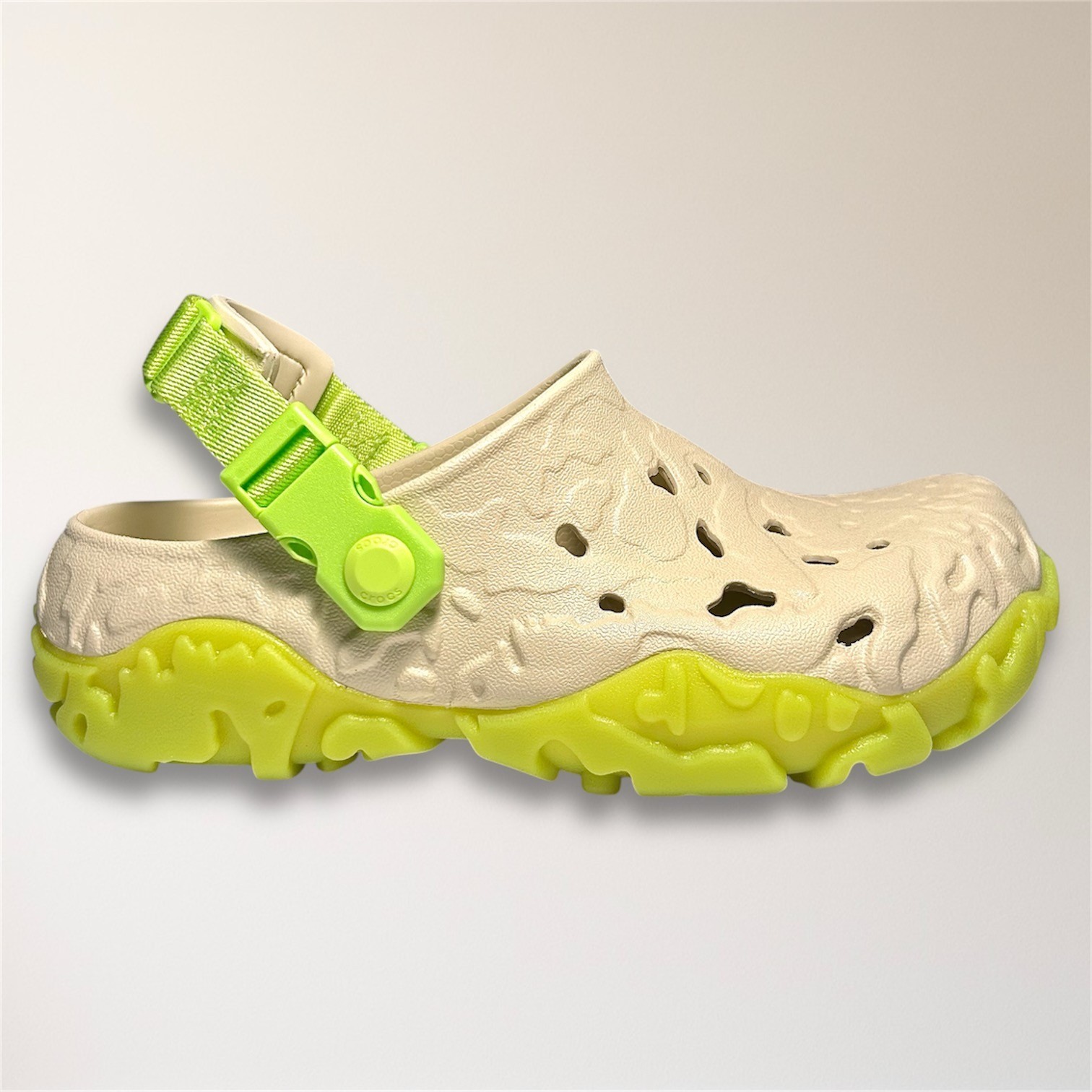 New Crocs All Terrain Atlas Clog Bone Limeade Outdoor Comfort Travel Womens 7