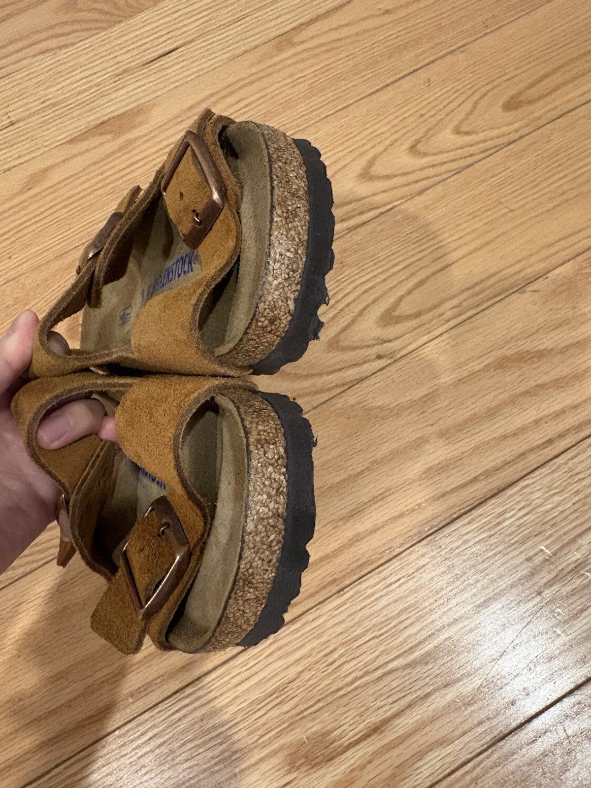 Birkenstock Arizona Women’s Suede Leather Brown, Size 38, US 7-7.5, 245 Soft
