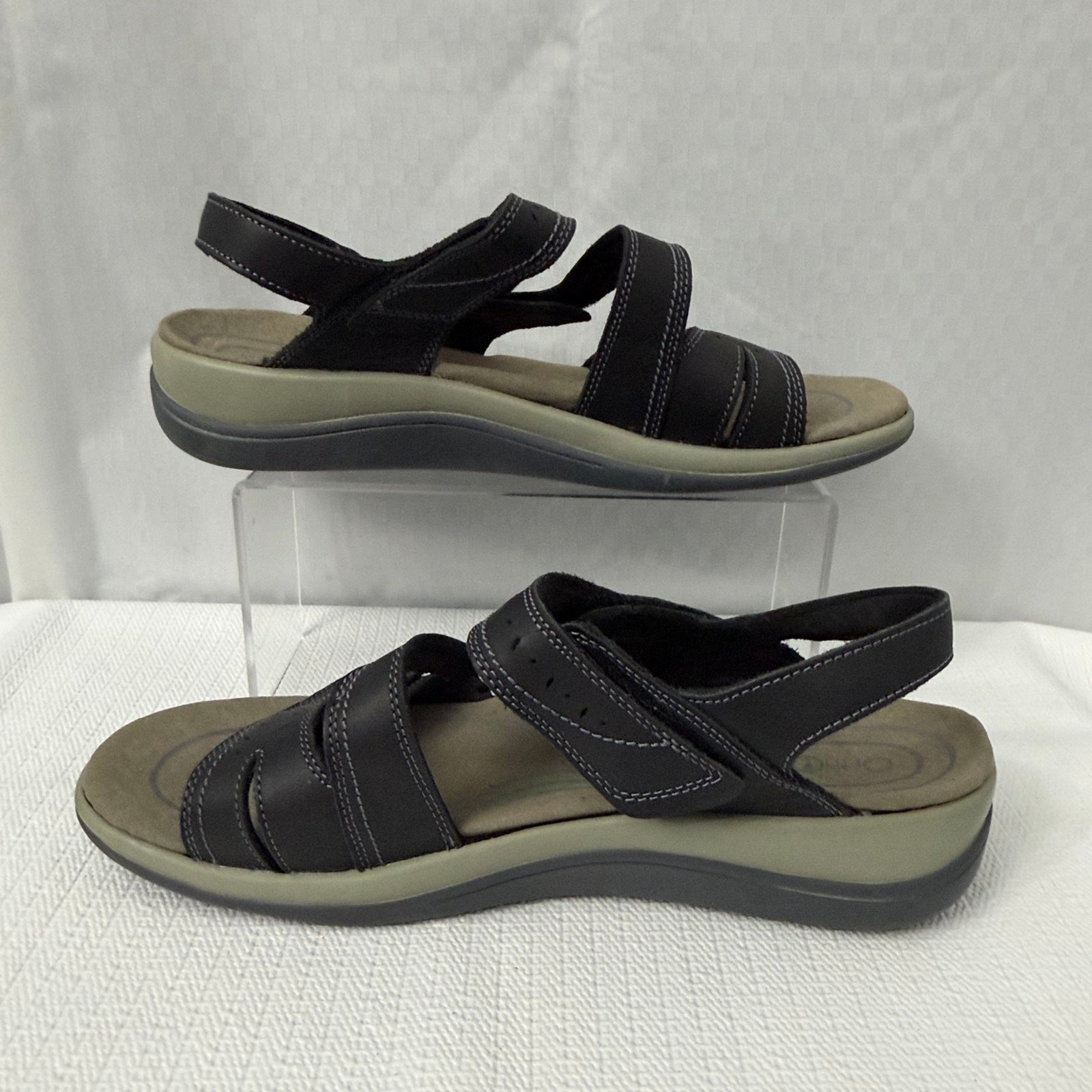 Orthofeet Naxos Sandals Women’s 11 D Wide Black Orthopedic Comfort Adjustable