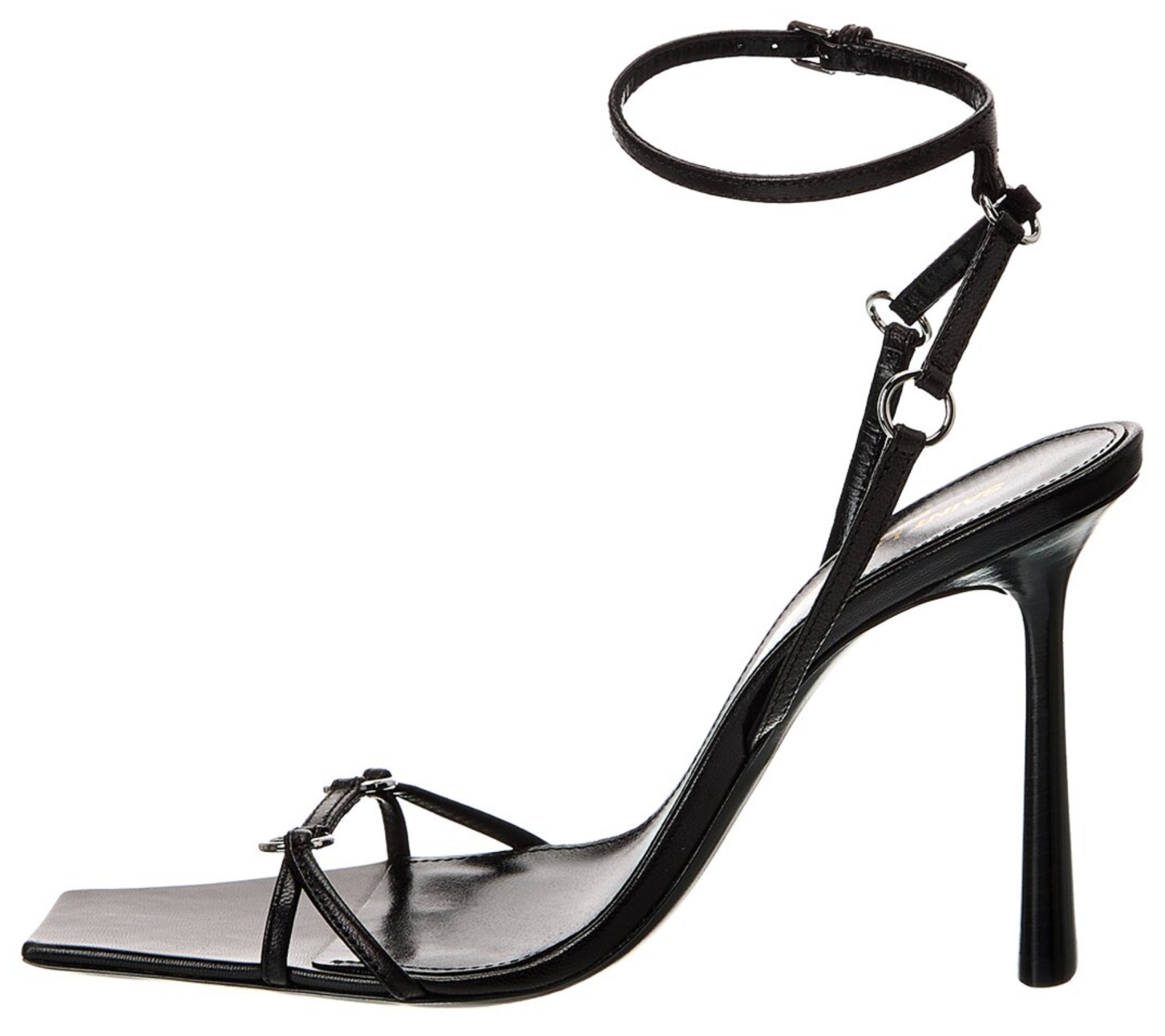 NIB Saint Laurent YSL Nova Black Leather Ring Strappy Sandals Pumps 36.5 $1495