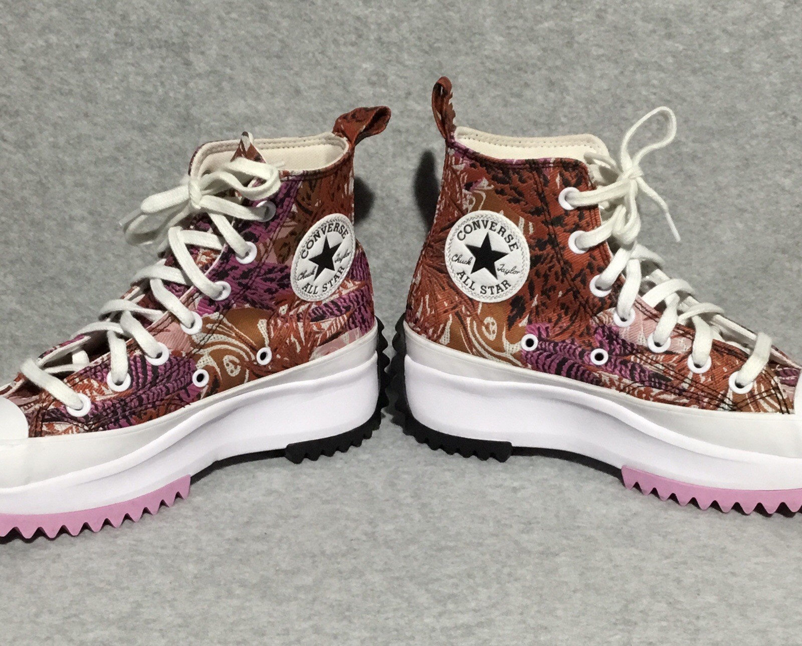 Converse Run Star Hike Platform Sneaker 6.5 Orange Pink Tropical Floral Unisex