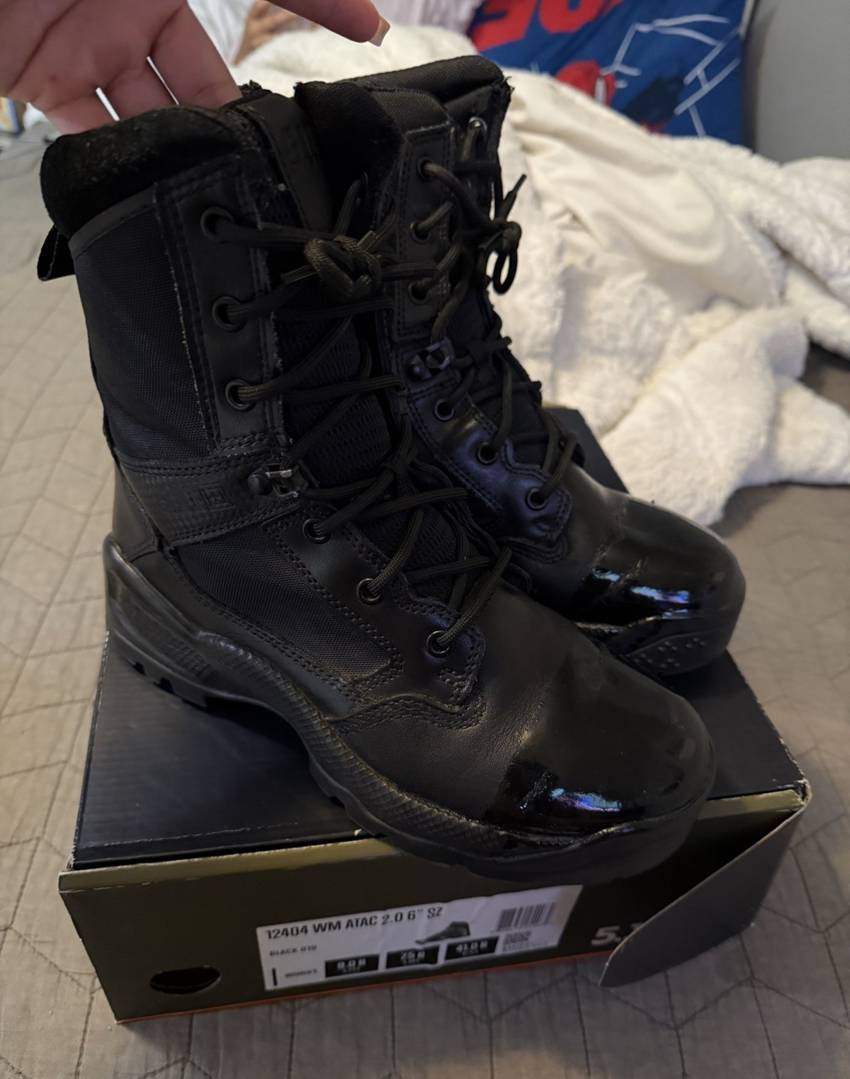 5.11 WM ATAC 2.0 Women’s Black Leather Lace-Up Combat Boots 9R Non-Slip