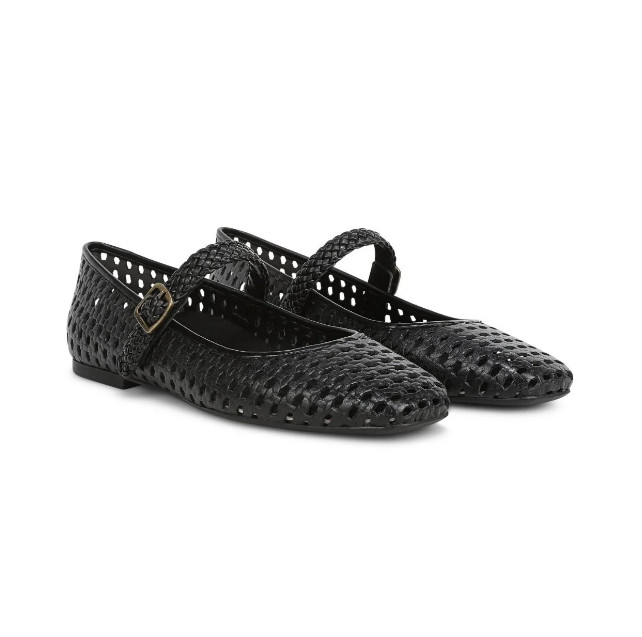 NEW VIONIC Alameda Woven Mary Jane Flat, Black Leather (Medium)