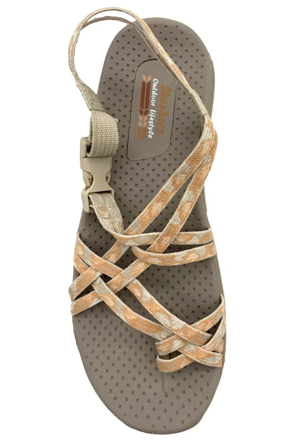 Skechers Women’s Reggae Positive Space Strappy Slingback Sandals Taupe