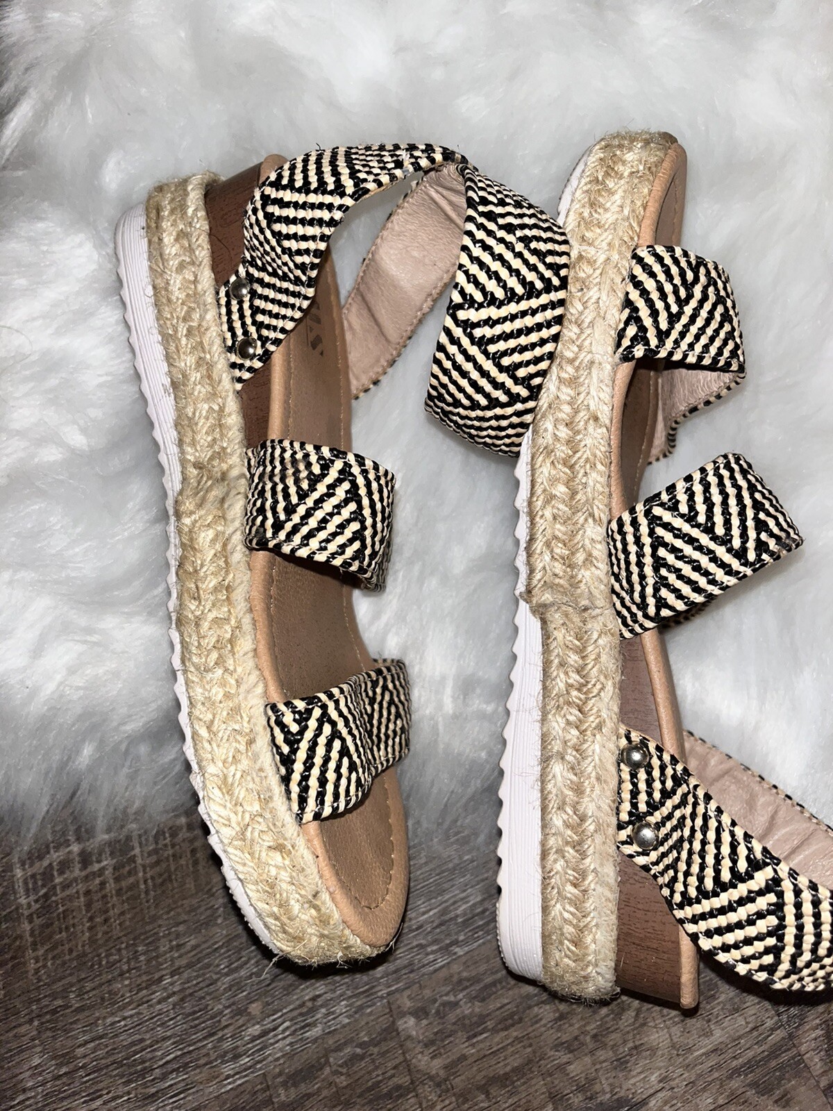 Espadrille Platform Size 8.5 Boho Festival Aztec Summer Feminine Fun Sandals