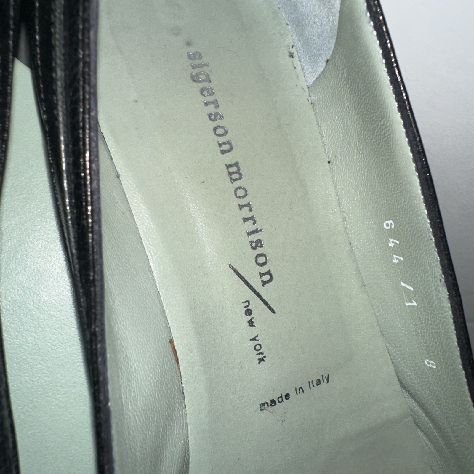 Vintage Sigerson Morrison Black leather Flat with small peg heel