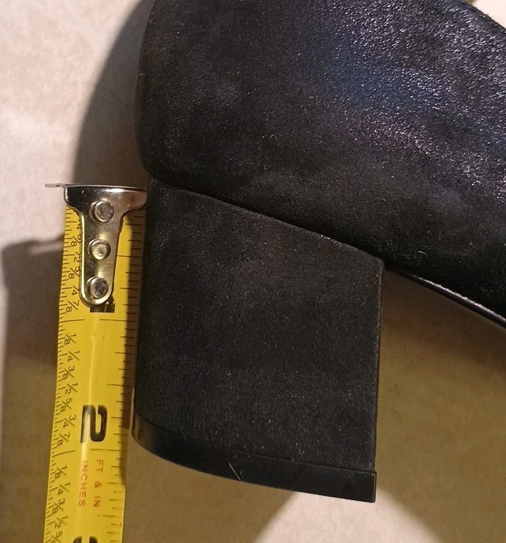 VANELi Classic Designer Shimmer Black Suede Pumps 1.75″ Chunky Heel Sz 7 N EUC