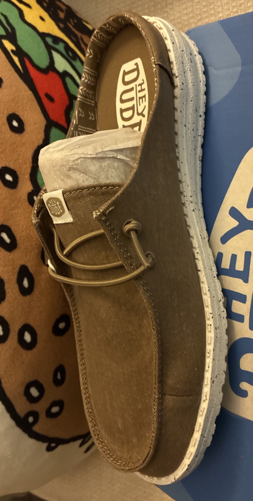 Hey Dude Wendy Stretch Canvas Walnut Women’s Size 9 Lightweight Slip-On