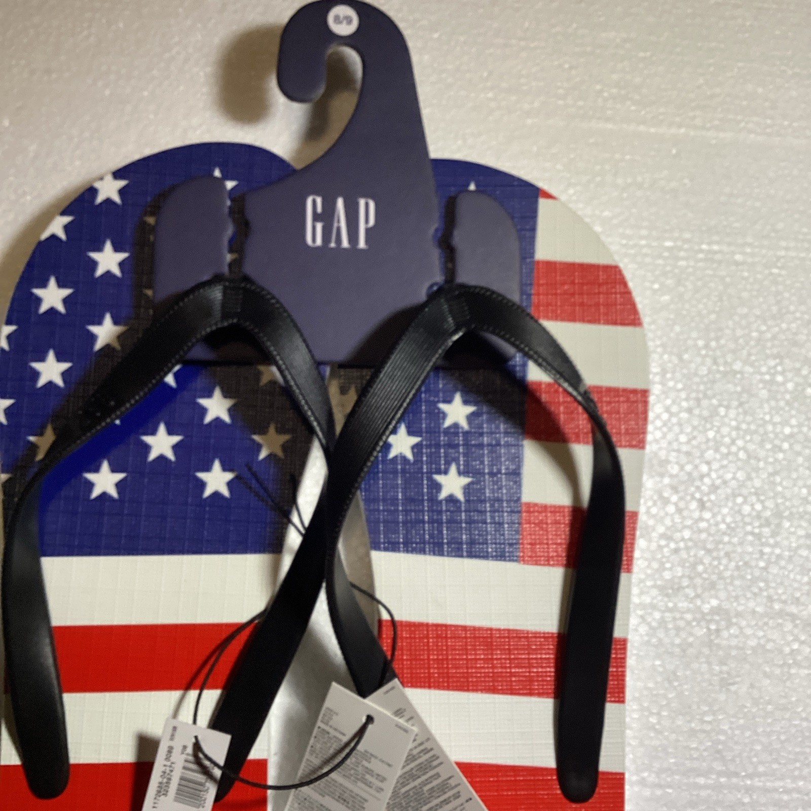 GAP Women’s American Flag Flip Flop Sandals Logo Straps Slip On Leather US 8