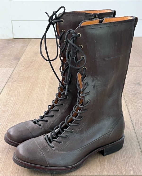 NEW TIMBERLAND BOOT COMPANY BROWN LEATHER ZIP UP LACE BOOTS SIZE 5