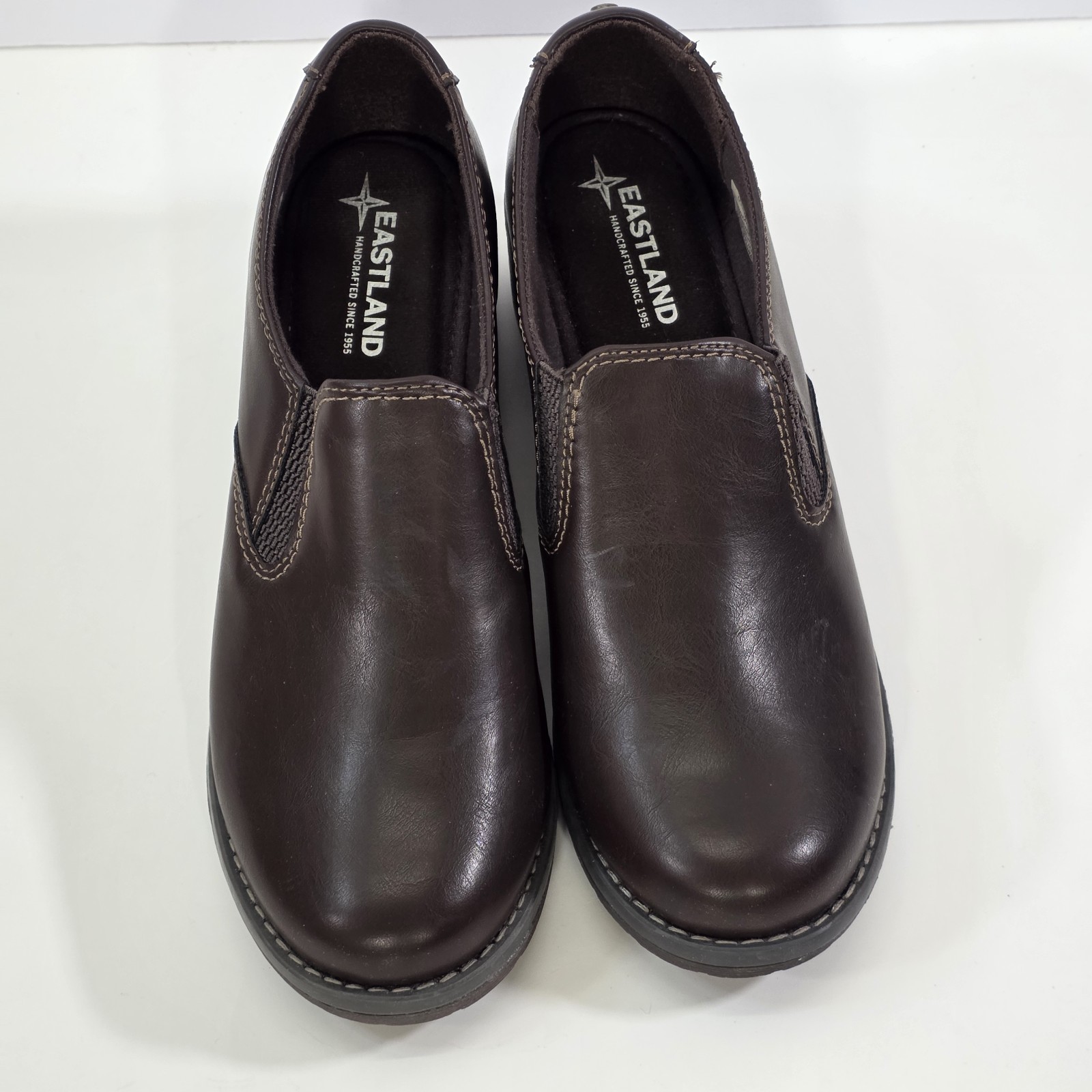 Eastland Brooke Womens Slip On Clogs Brown Comfort Workwear Casual Shoes Size 9