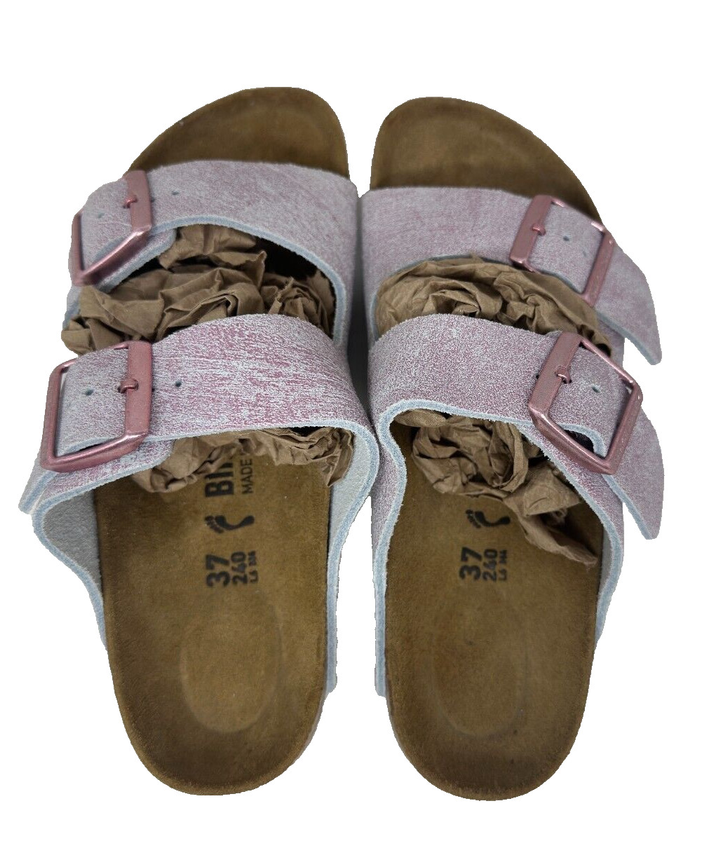 Birkenstock Women’s Arizona Double Buckle Sandals Wash Rose Narrow Size:7 89X