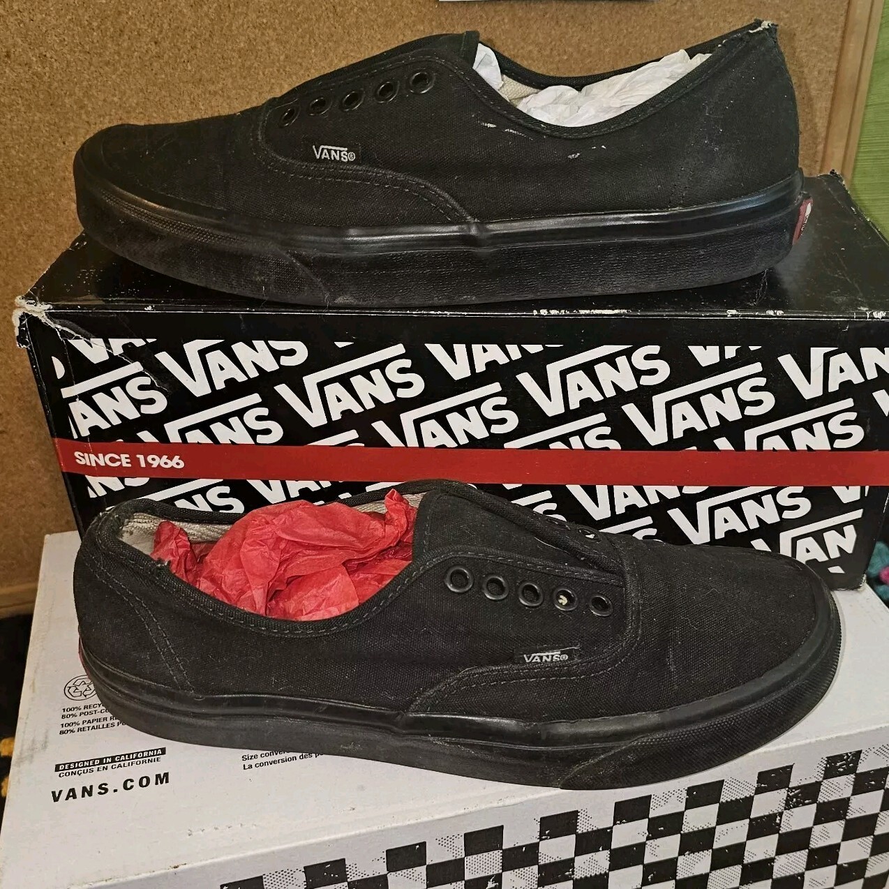 Vans Authentic Core Classic Low Black Lace Up Casual Tennis Shoes Sneaker Unisex