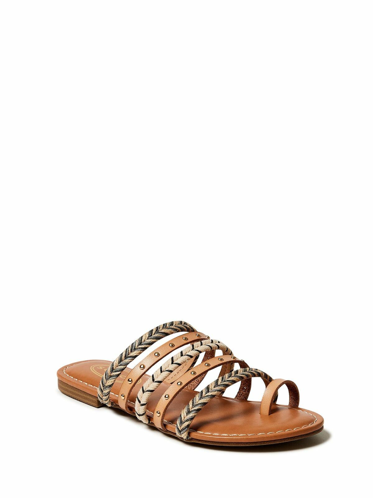 Scoop Women’s Studded Strappy Slide Sandal Size 7 Natural –336-