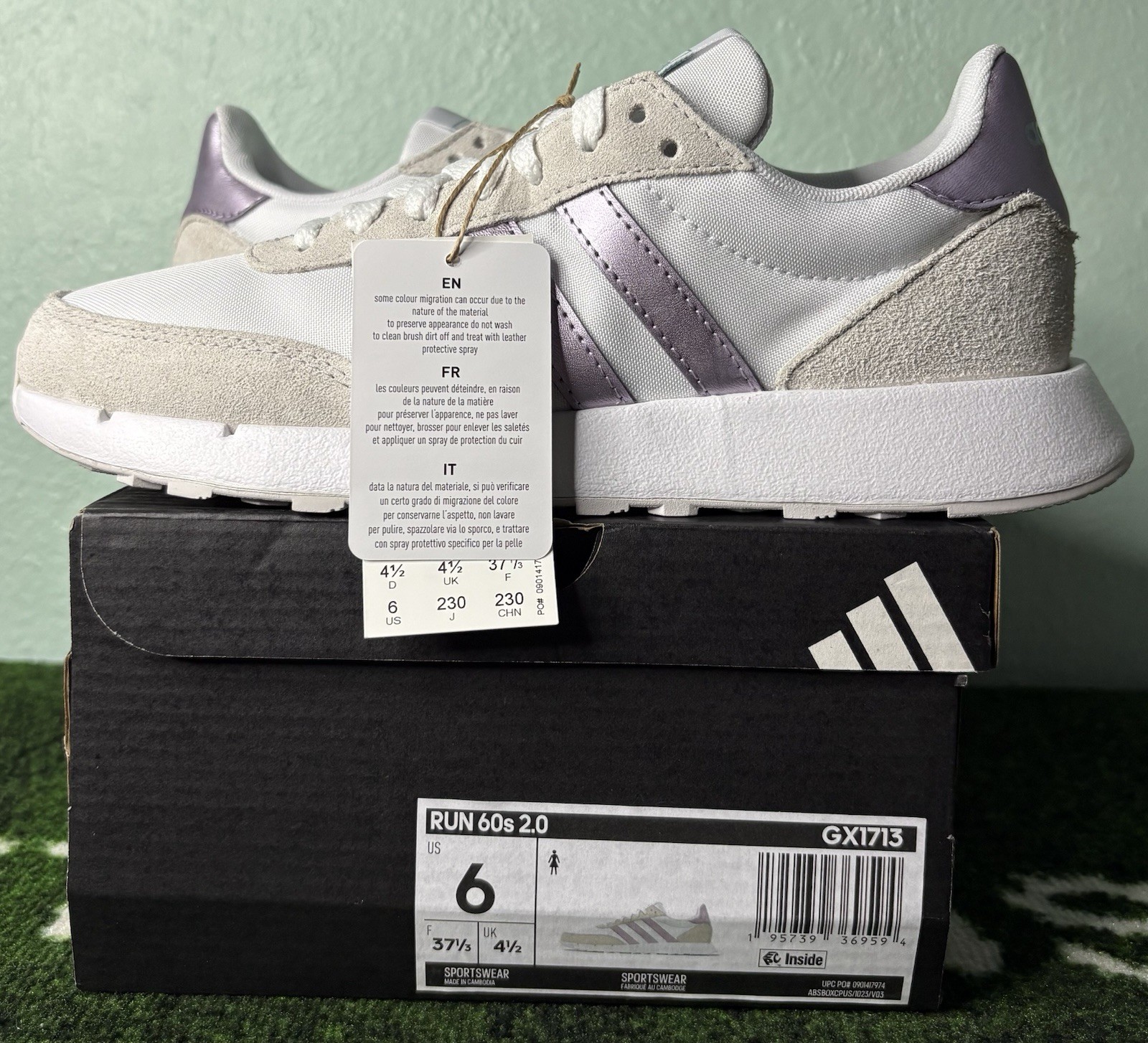 US Women’s 6/Youth 5 – Adidas Run 60s 2.0 “Chalk Silver Metallic” GX1713