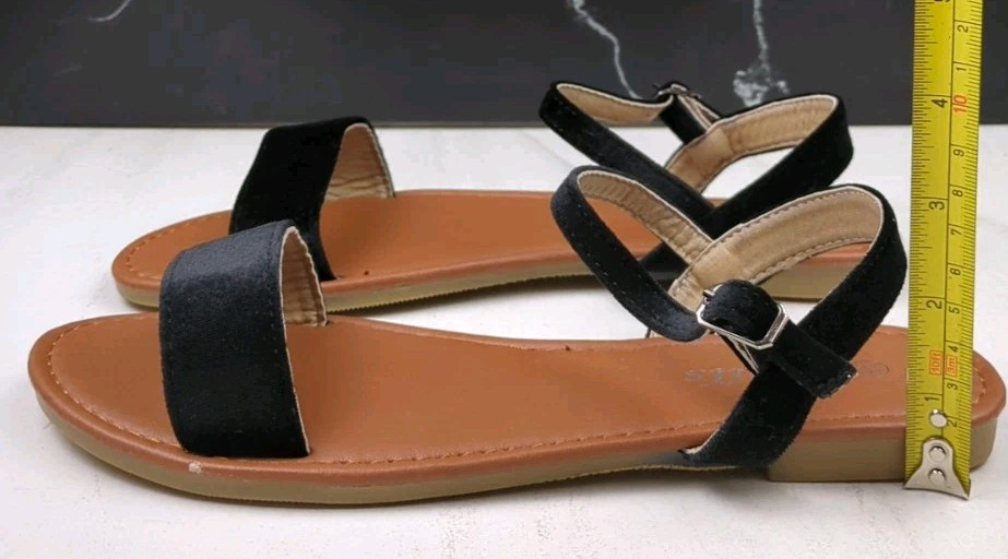 Wells Anibel TN-305 Women’s Basic Strap Sandal, Black, sz 8.5M