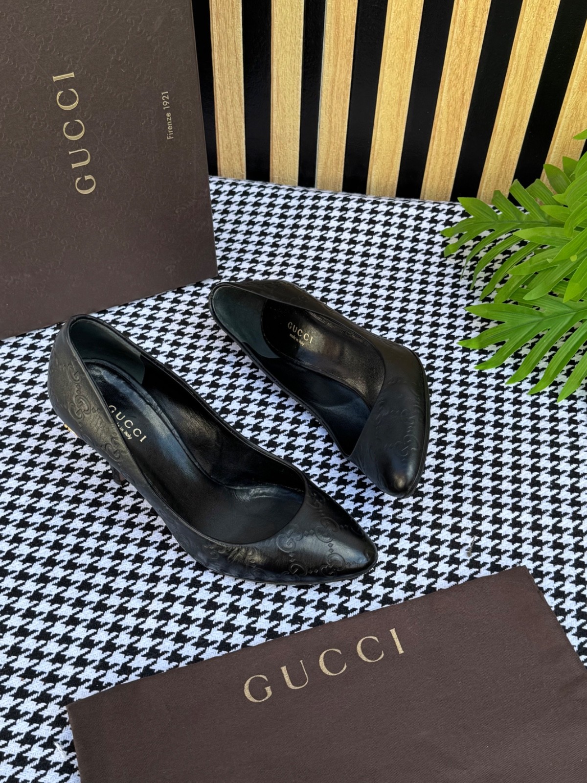 Gucci Women’s Shoes Leather Guccissima Heel 310184 Size US 6 / IT 36 / EU 36