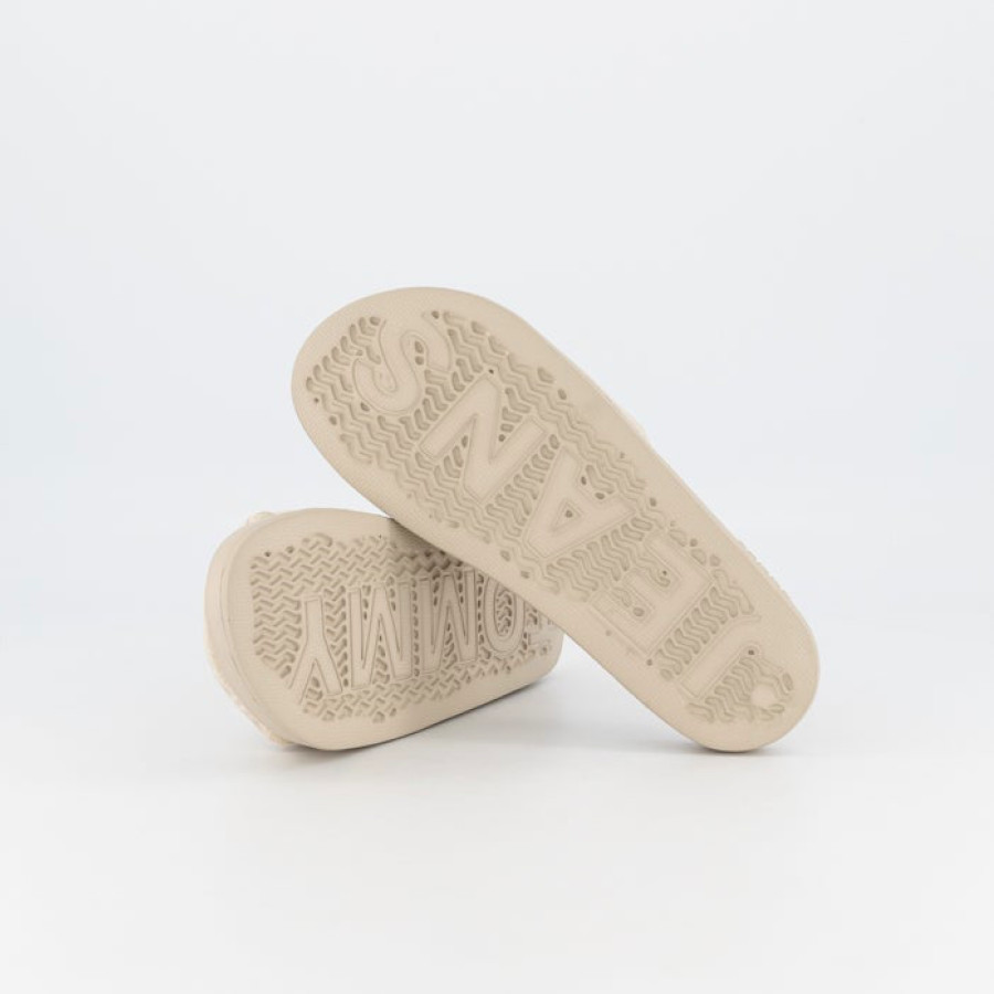 TOMMY HILFIGER PADDED STRAP BEIGE POOL SLIDES SLIDE ON SANDALS FLIP FLOPS SHOES
