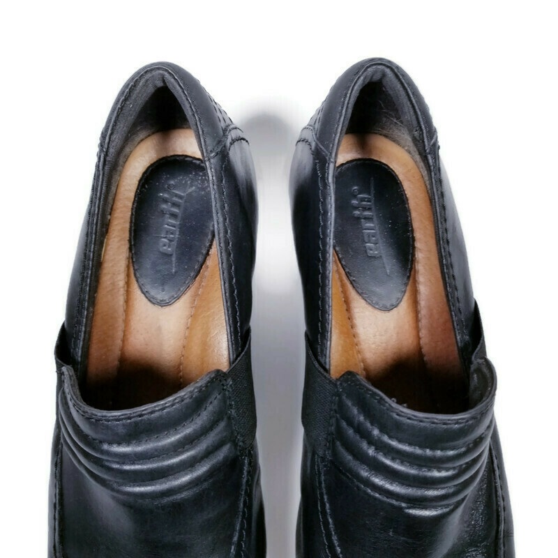 Earth Starling Womens Sz 9B Black Leather 2.75 in Wedge Heel Shoes Clogs