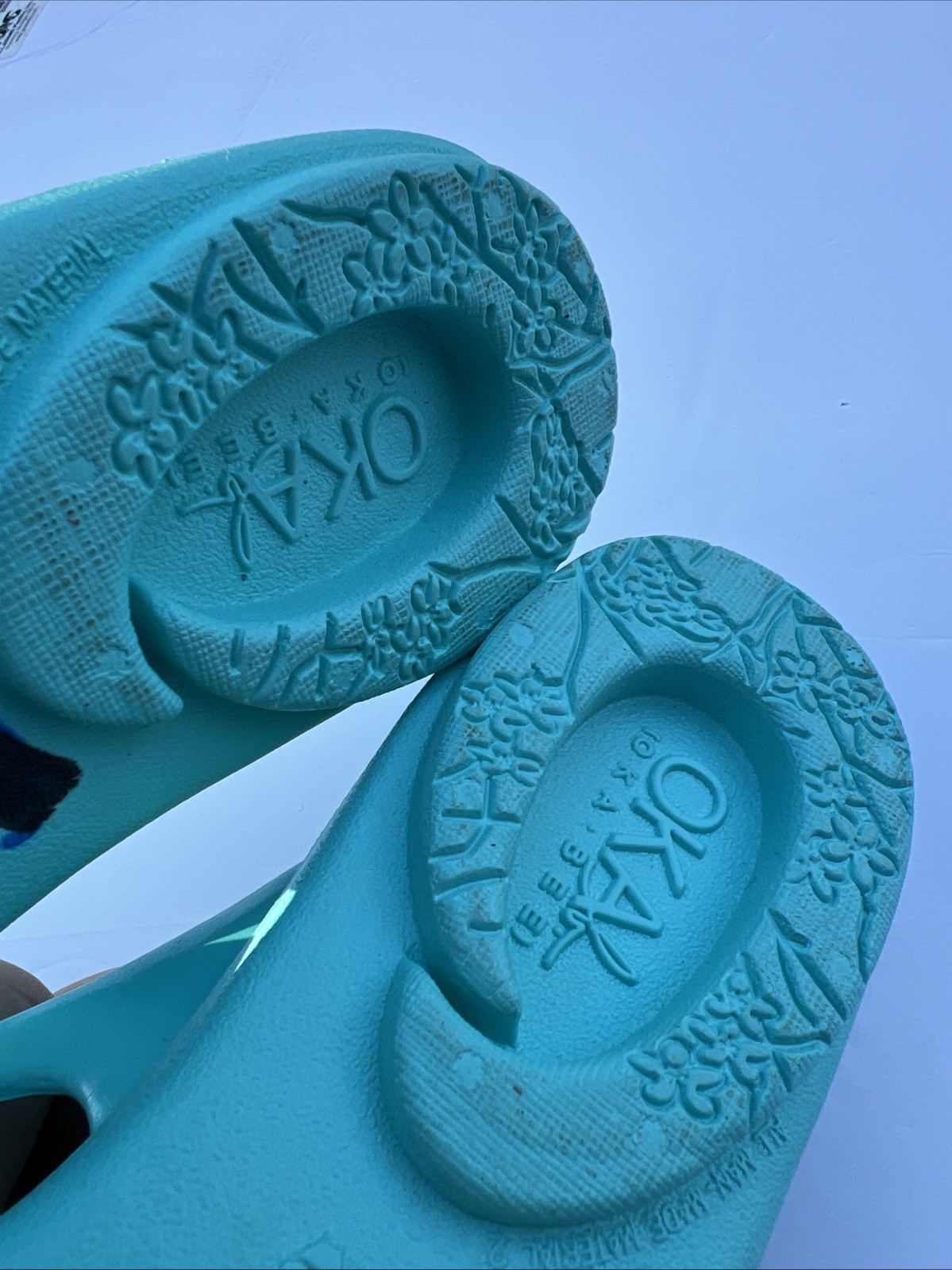 OKA B Flip Flops Women M/L Green Antimocrobial Contoured Bed NWT
