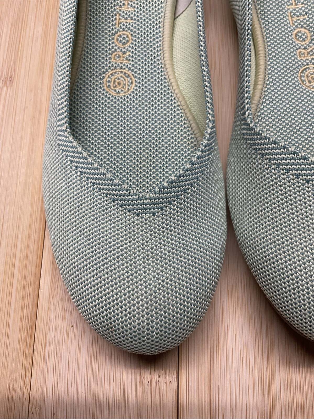 Rothy’s Women’s Size 8 Knit Slip-On Flats Green/Blue Lightweight Logo N w/o Box
