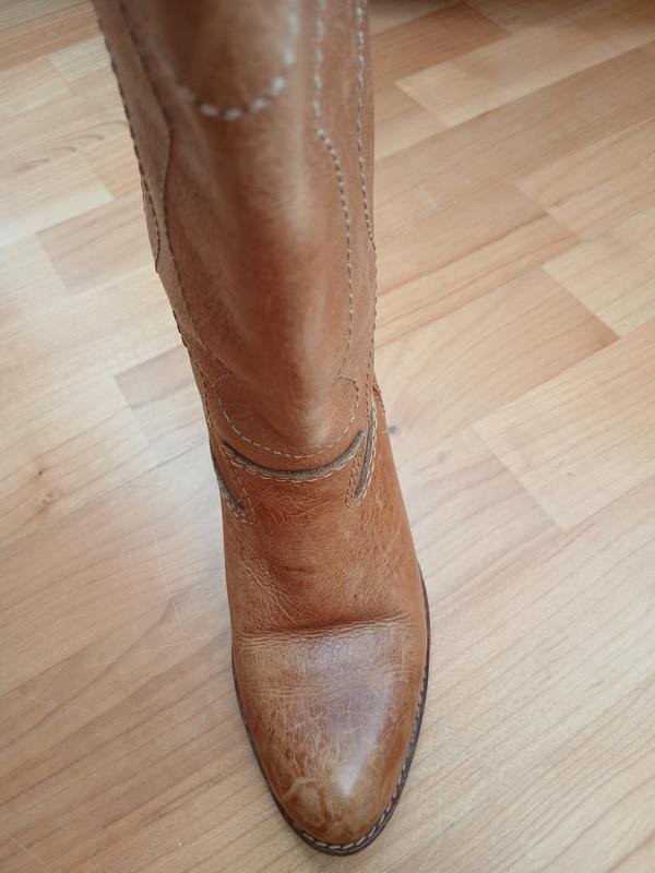 women ecco boots orange leather 34