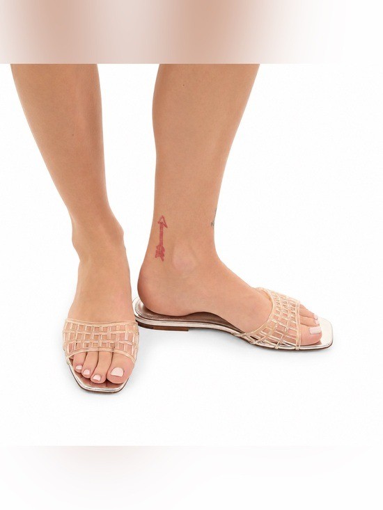 Veronica Beard Maris Jelly Slide Sandals Clear Silver Transparent Flat Shoes Sz6