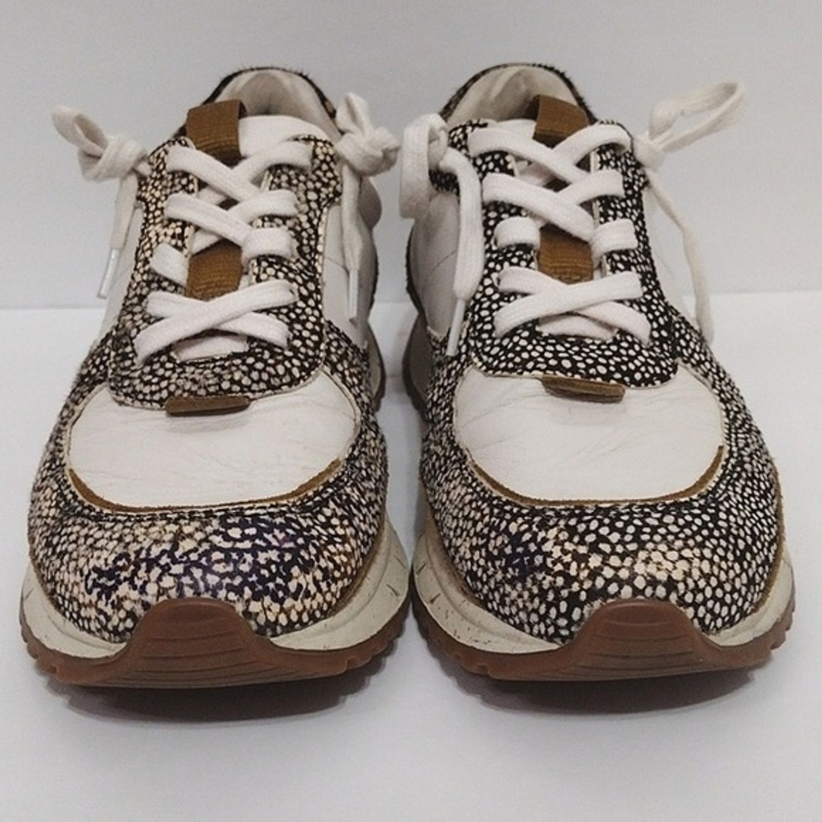 Madewell Kickoff Trainer Sneakers 6 Leather Calf Hair Eco Chic Platform Shoes