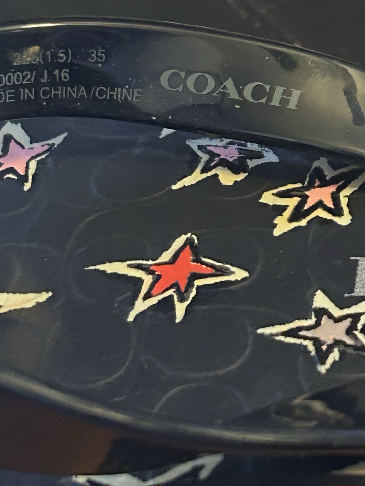 COACH Abbigail Stars Print Flip Flops Thong Sandals Women’s Size 5B Summer Beach