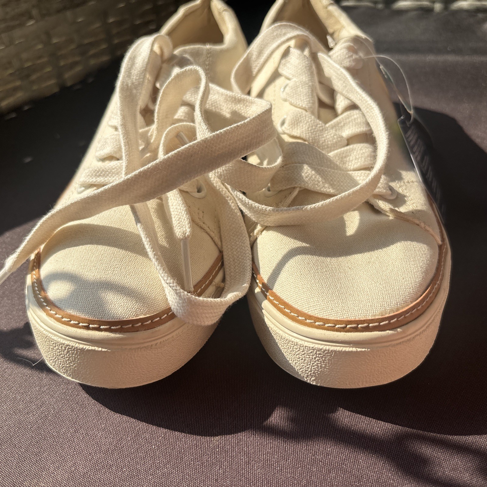 NWT TOMS Women Alex Birch Canvas Tennis Shoes Size 8