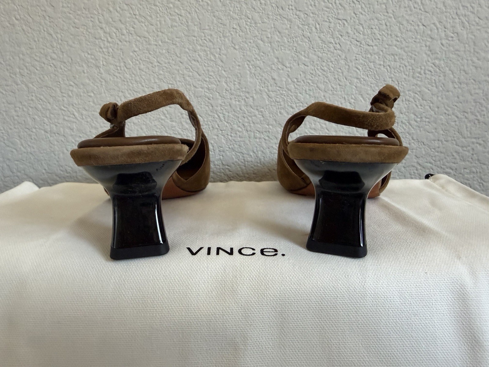 Vince Bianca Slingback Mid Heels in Elmwood suede, size US 6 / EU 36