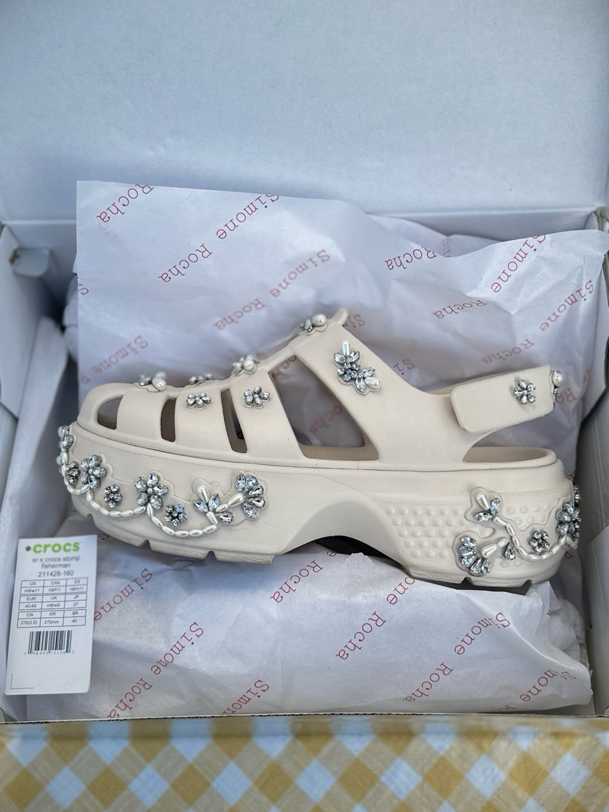 Simone Rocha x Crocs Stomp Fisherman Sandals in Stucco 42/43 (US Women’s 11)