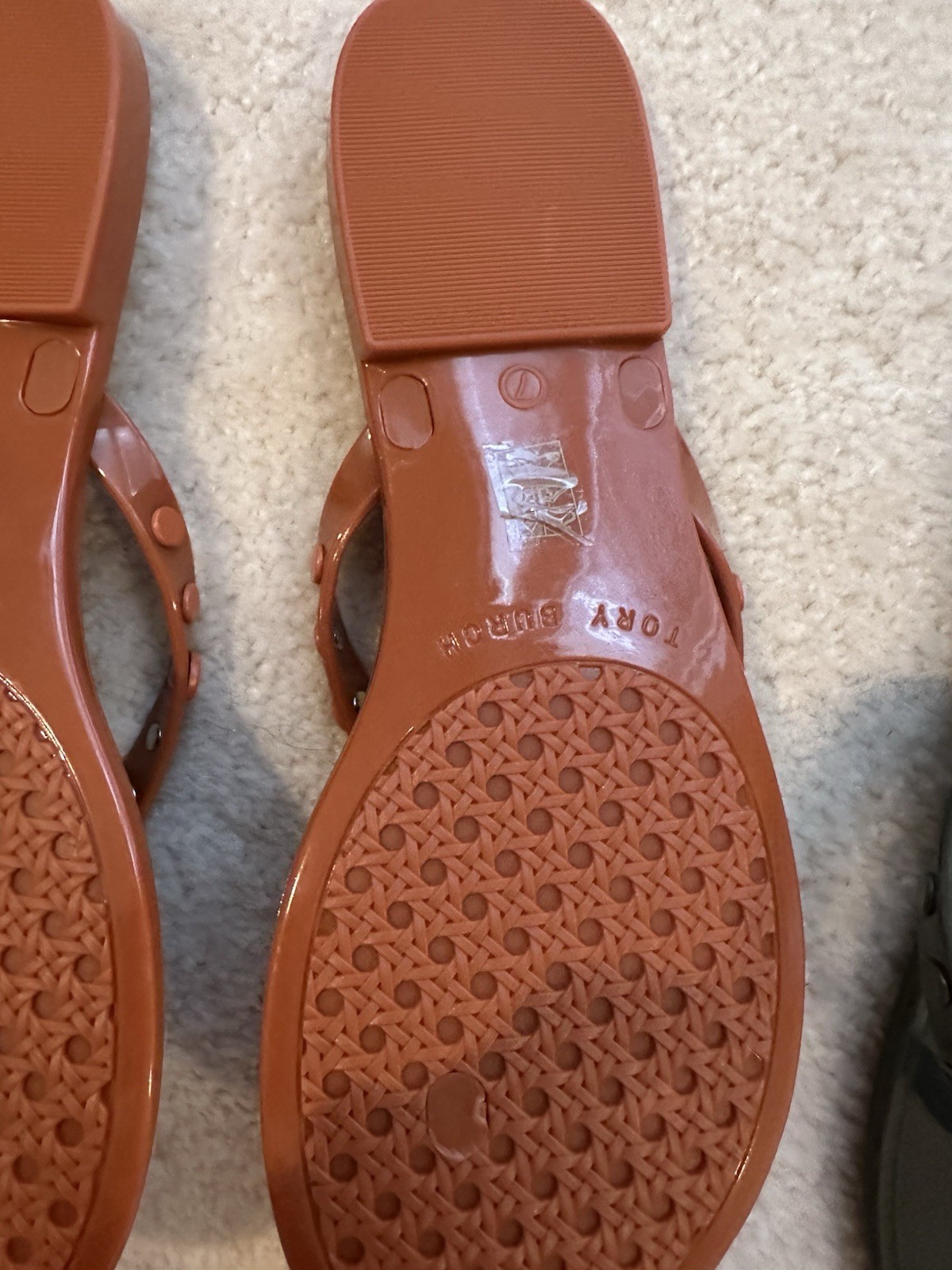 Tory Burch Women’s Studded Jelly Thong Sandals Size 7 Green Color