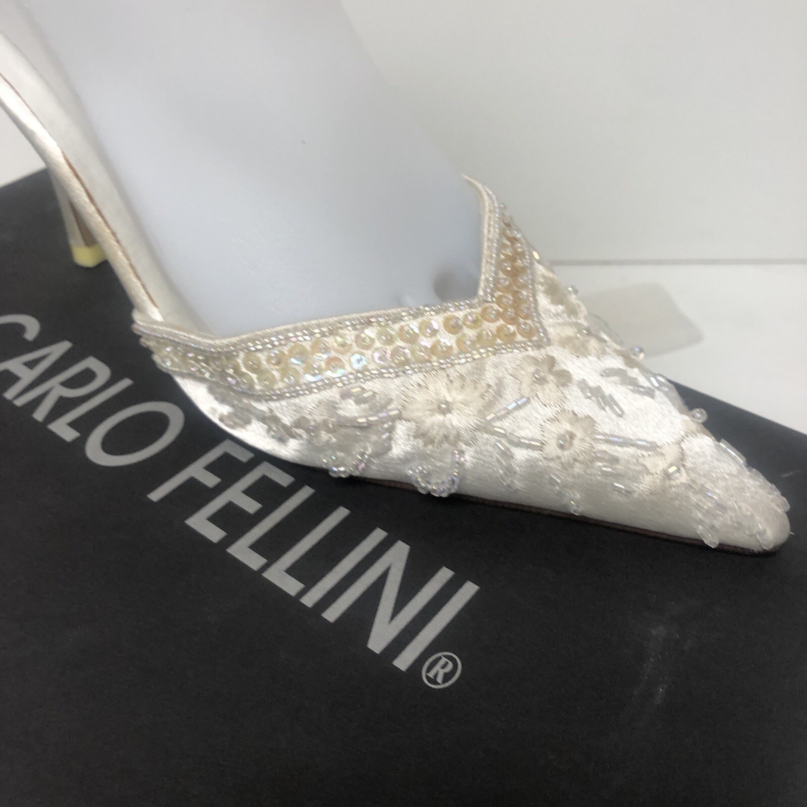 Carlo Fellini Casablanca women’s nightlife sequins shoes Ivory US Sizes