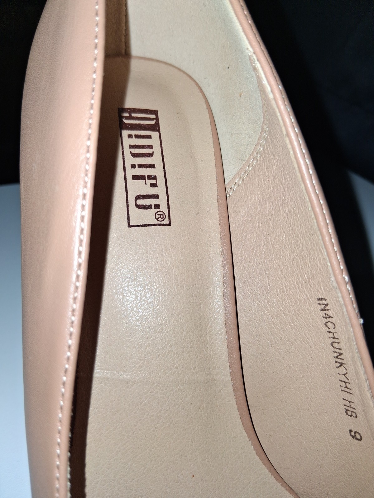 Elegant nude chunky heel pumps. These size 9 shoes are from the brand DIFU and h