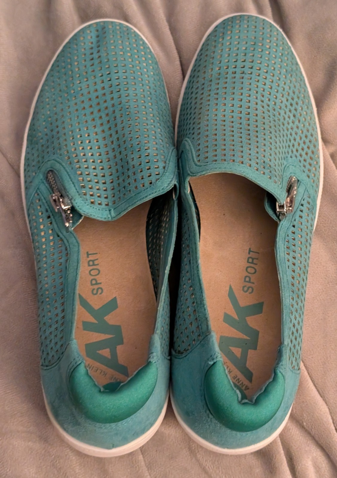 Anne Klein Shoes Womens 8 M AK7YARIS Casual Slip On Loafer Teal Green Textile