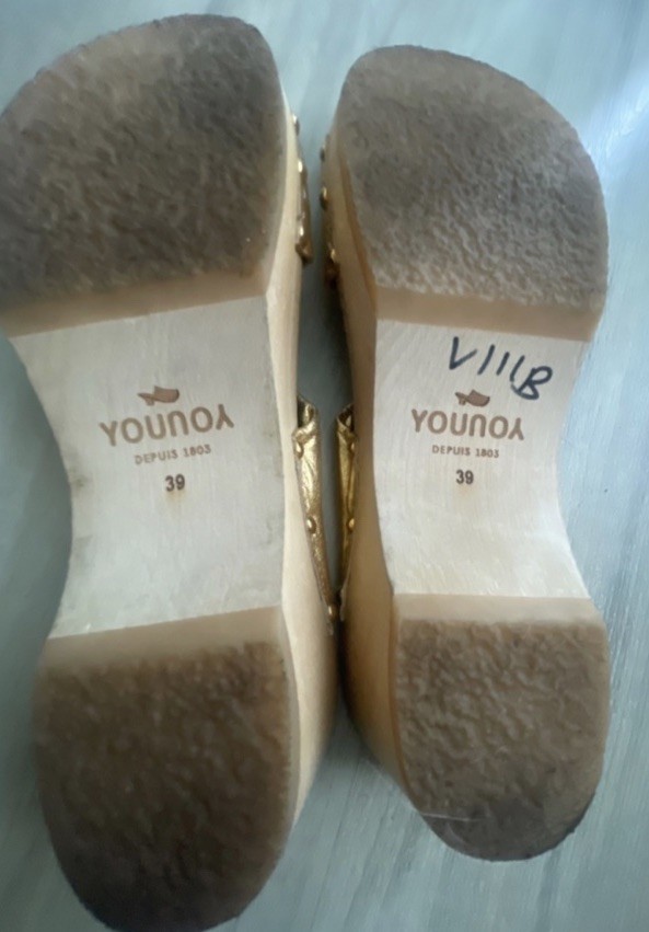 Sabot Youyou YURI LAMINATO GOLD CLOG size 8.5
