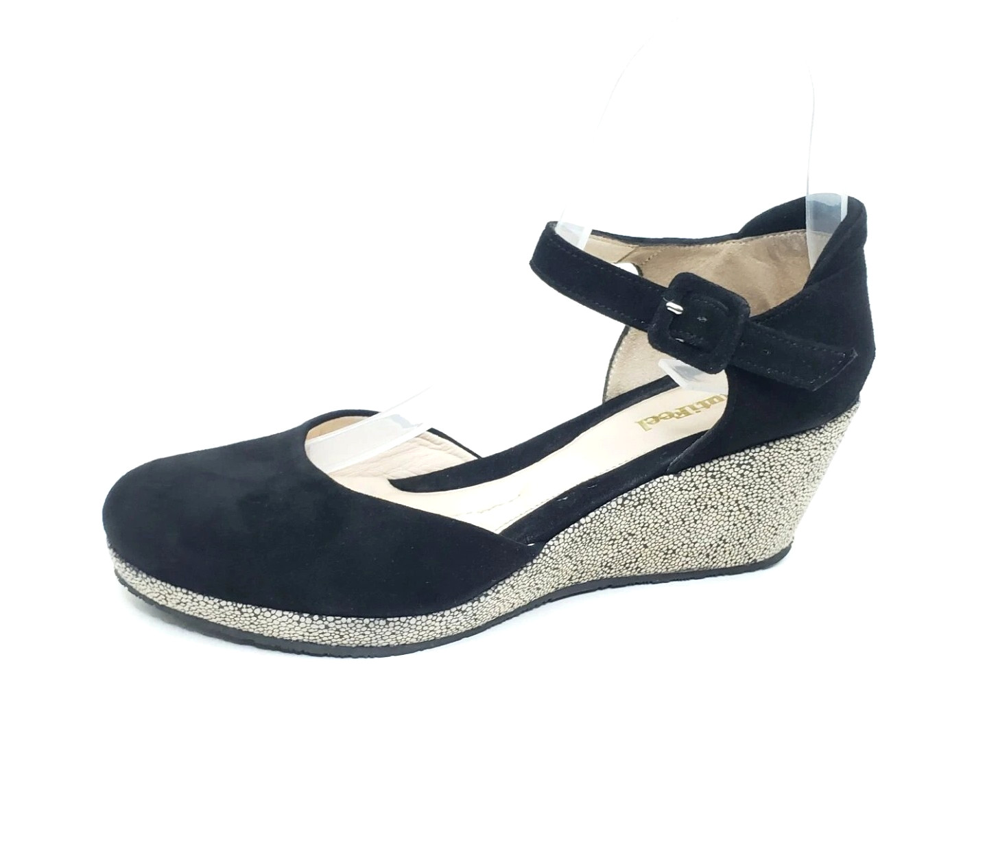 Beautifeel Piper Womens Wedge Sandal Black Suede Leather EUR 38/US 7.5