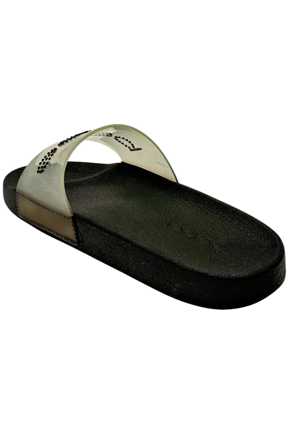 Bebe Women’s Dahlia Slide Sandal Black/Transparent
