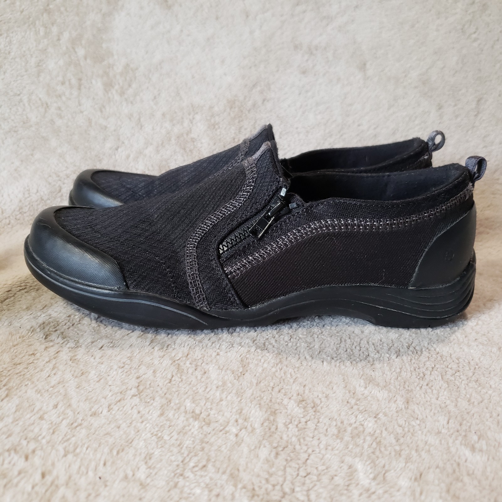 Grasshoppers Ortholite Slip‑On Zip Up Shoes Black Womens 6.5 M