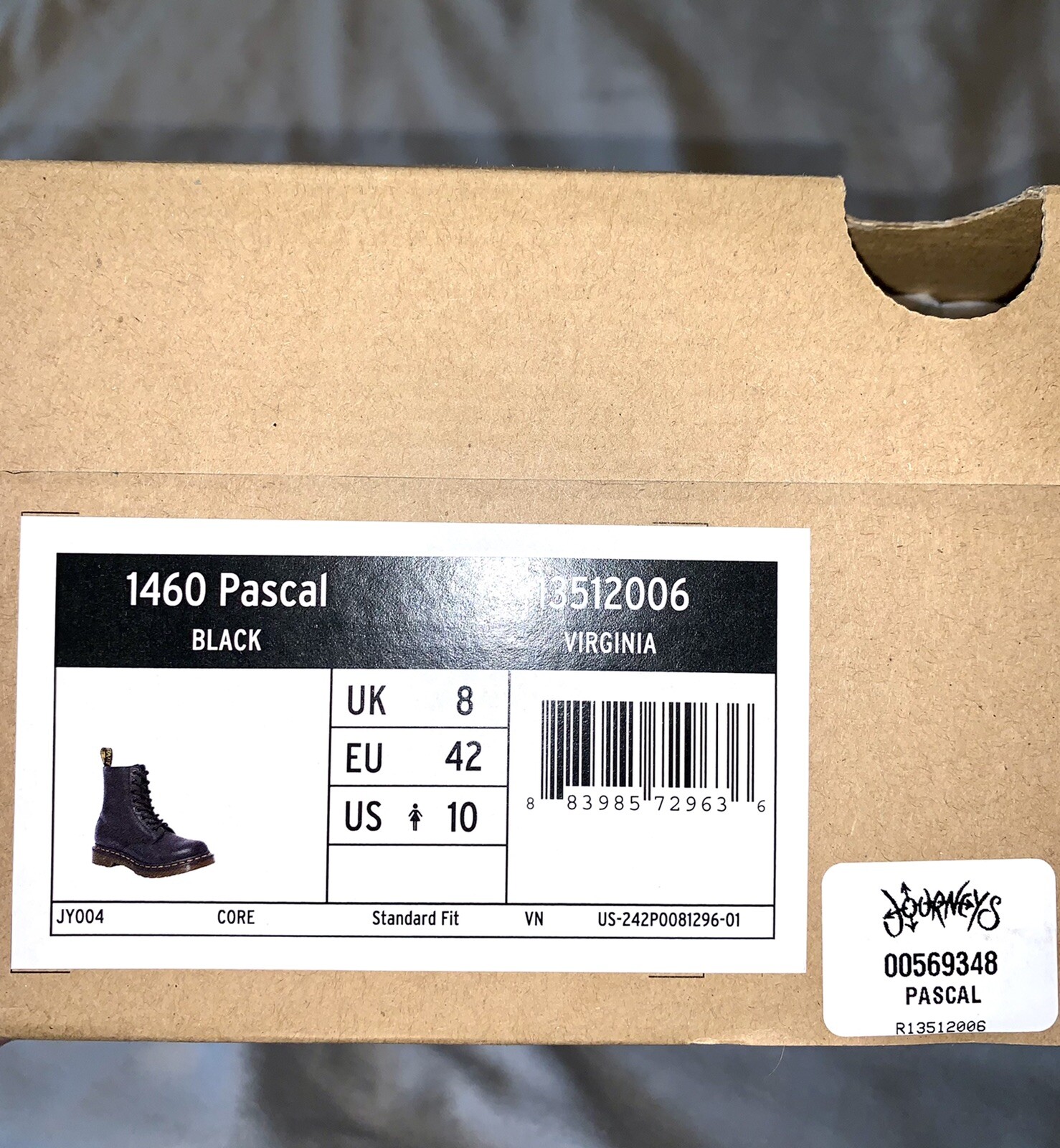 Dr. Martens Pascal 1460 Virginia Leather Boots Women Size US 10- Black -NEW