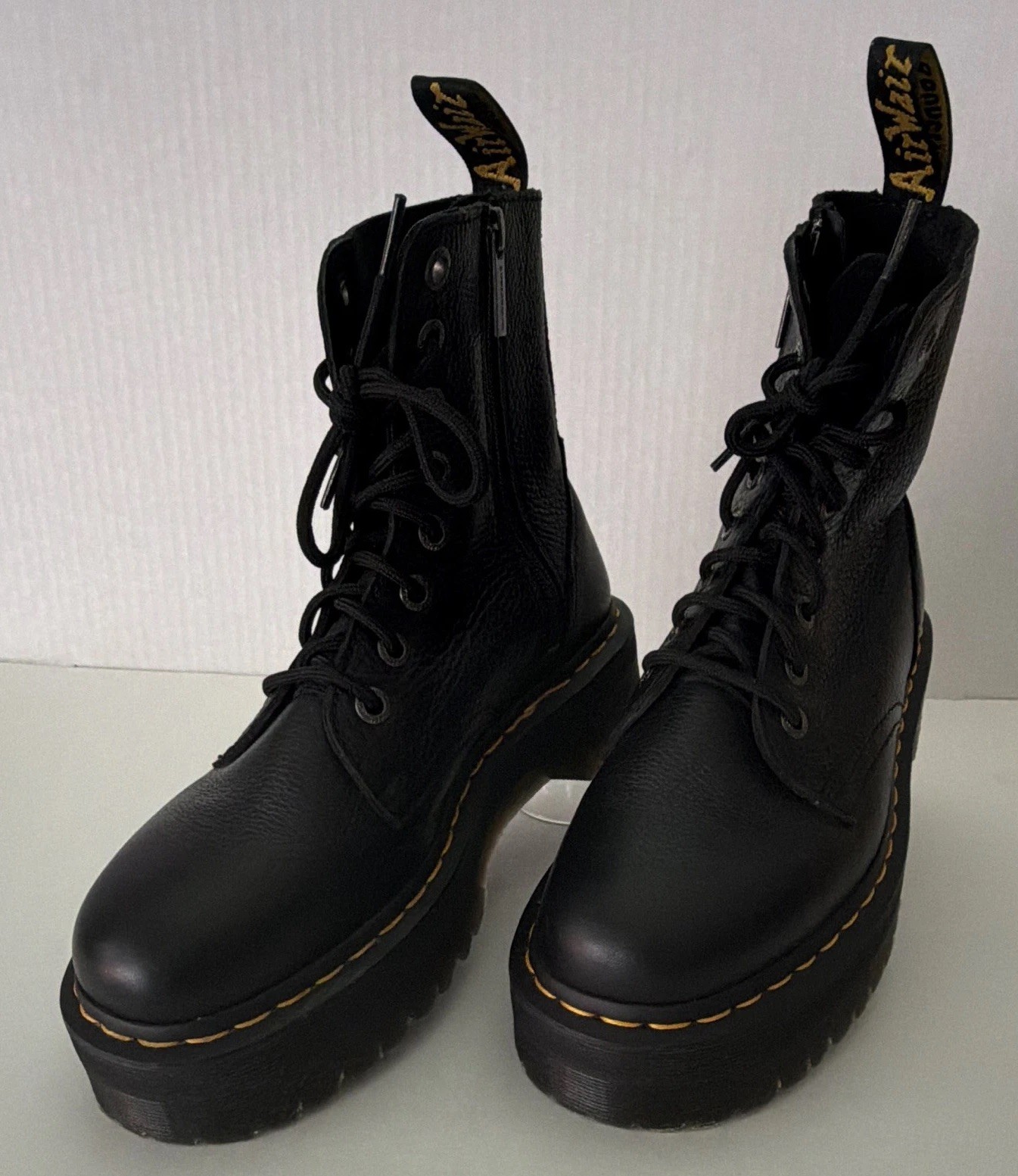 Dr. Martens Jadon II Black Leather Platform Combat Ankle Boots Lace Up Men US 8