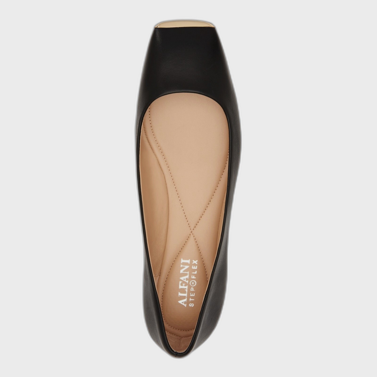 Alfani Womens Neptoon Faux Leather Square Toe Ballet Flats Black 5 Medium (B,M)