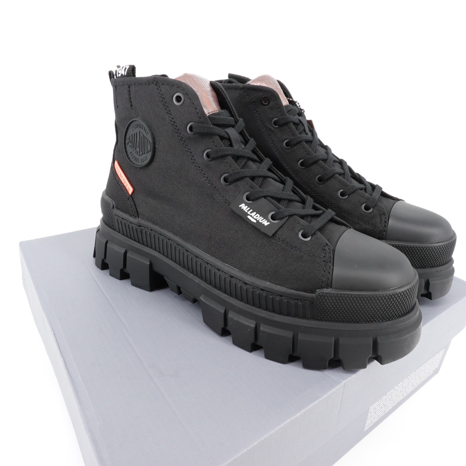 Palladium Revolt Hi TX Womens Platform Lug Sole Boots Size 9.5 Black NEW